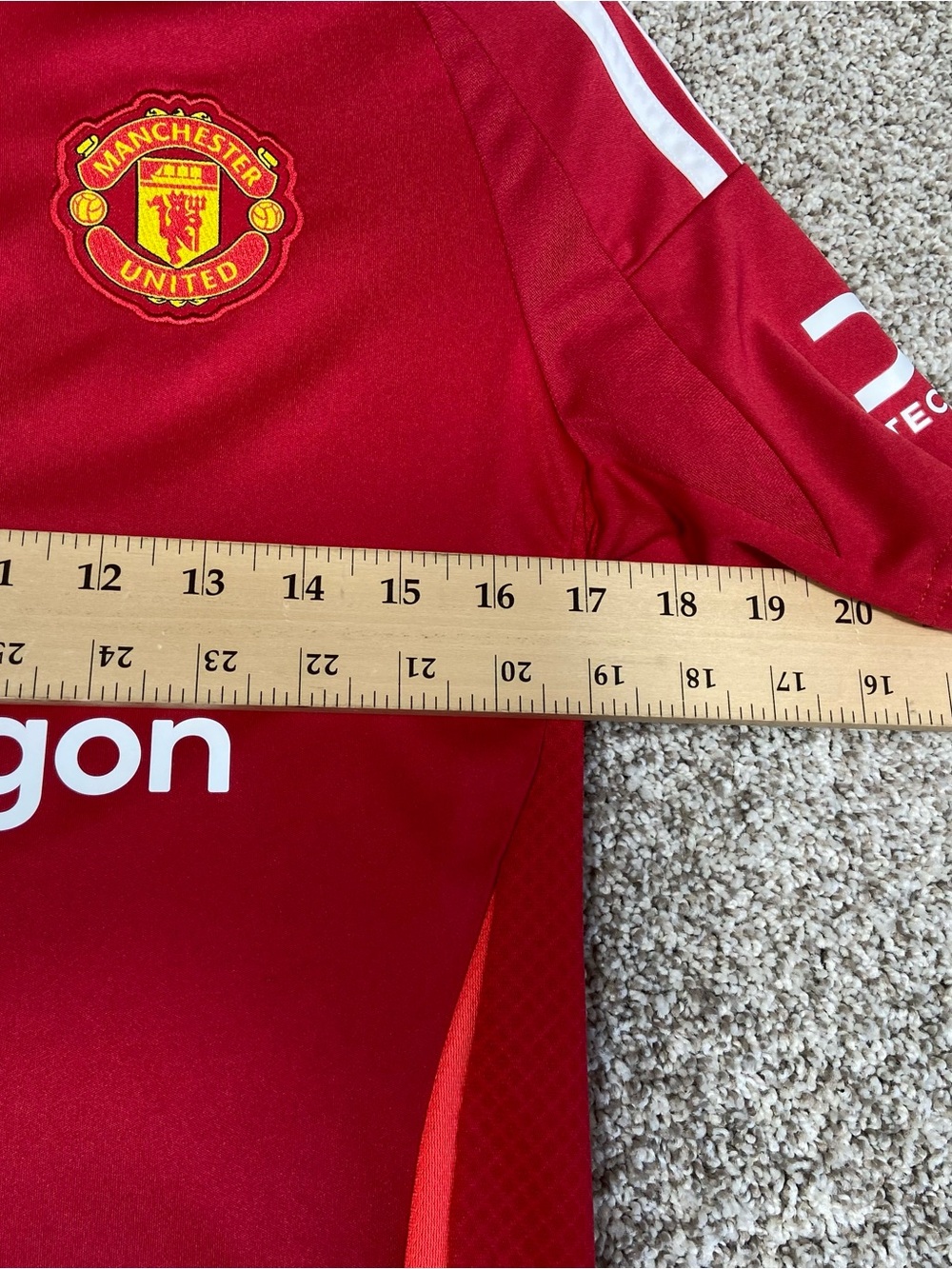 Manchester United Jersey Youth 13-14 Years Adidas Shirt Kit Football Soccer - Picture 5 of 6
